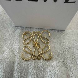 Loewe Anagram Gold Brooch 