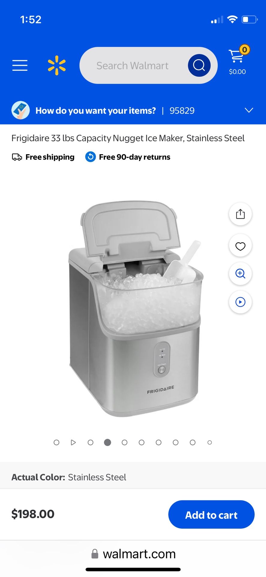 Frigidaire 33 lbs Capacity Nugget Ice Maker, BLACK