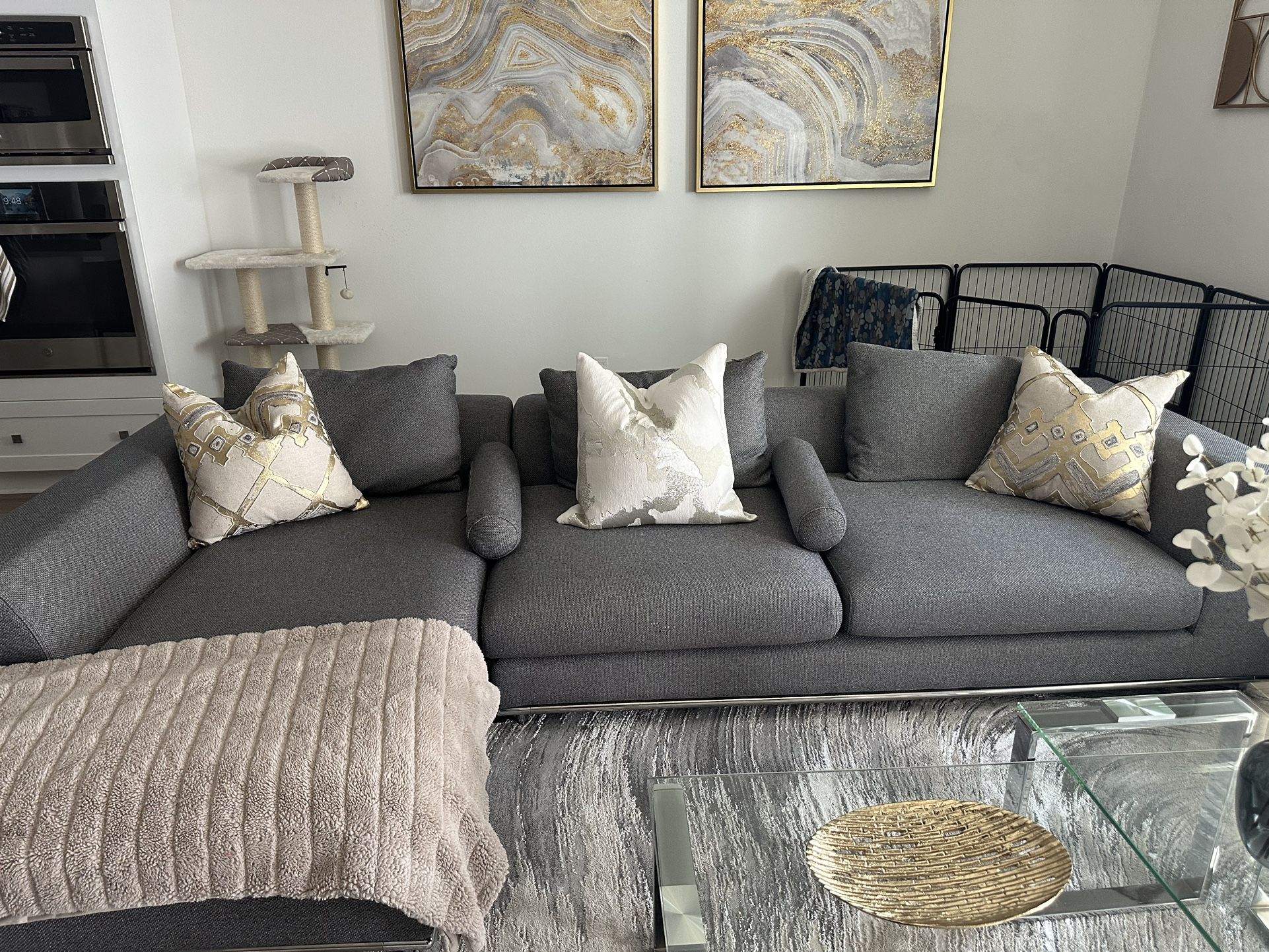 Modern Gray Sectional ( Or Whole Set)