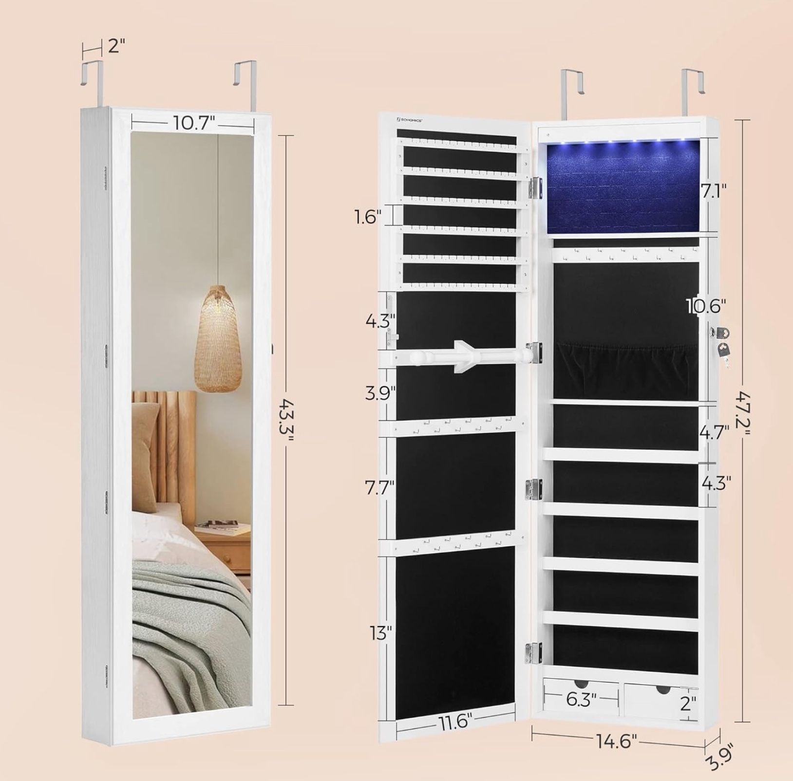Jewelry Case Mirror