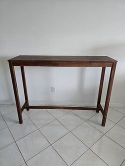 Tall Narrow Wood Bar/ SofaTable