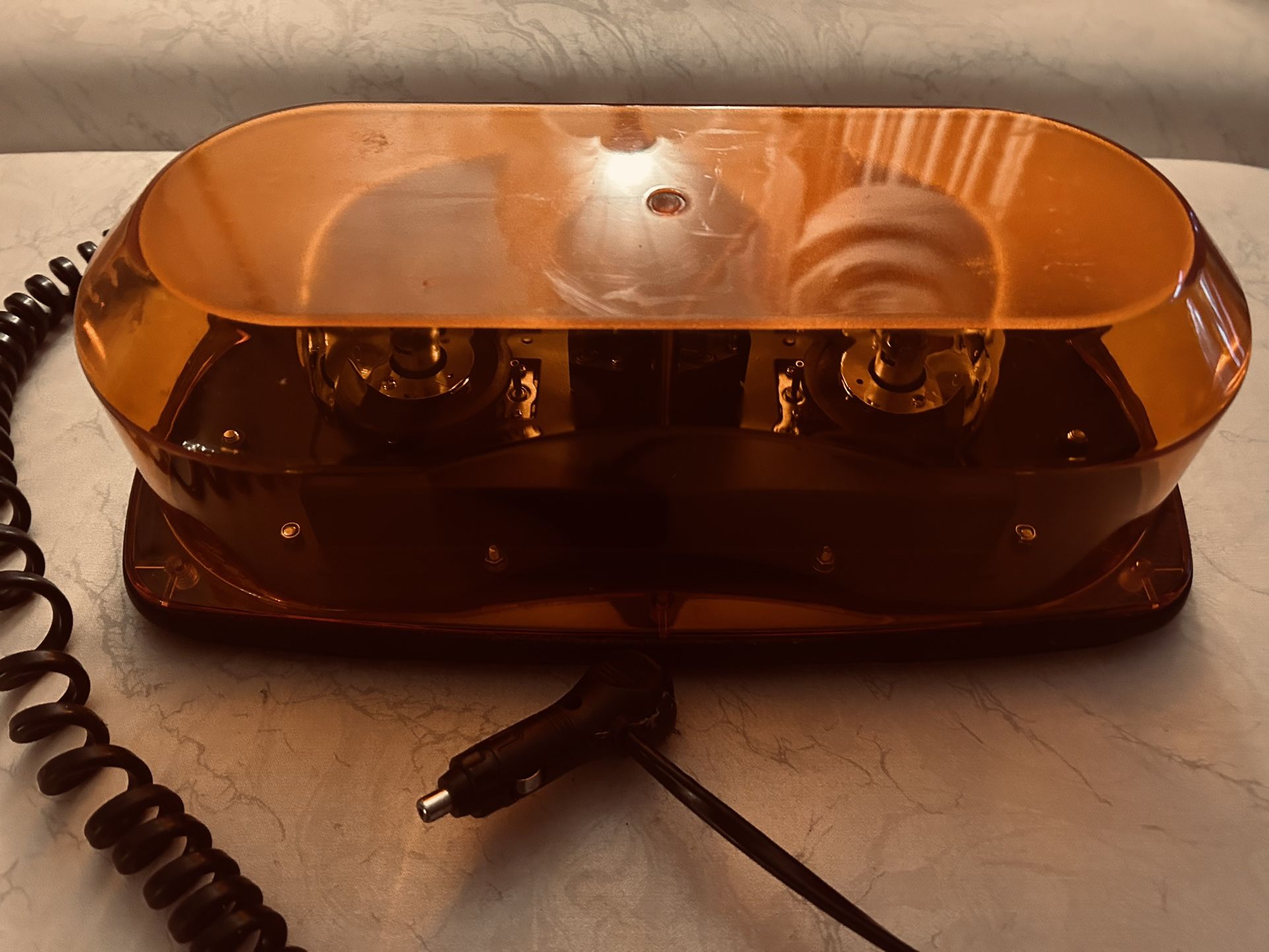 EMERGENCY 16” LIGHT BAR AMBER ROTATING MAGNETIC AUTO TRUCK
