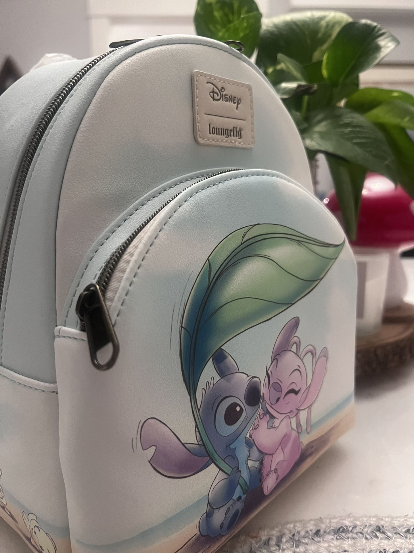Loungefly Disney Stitch & Angel Beach Date Mini Backpack New