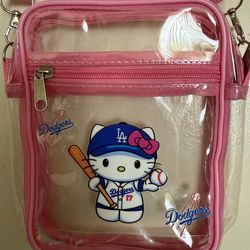 Pink Hello Kitty Dodgers -  Clear Transparent Crossbody Bag