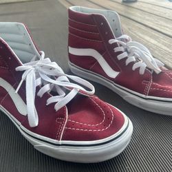 Maroon High Top Vans 