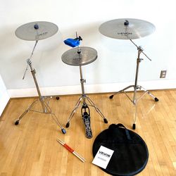 Complete Cymbal Set For Drum Set New Quiet Practice Cymbals  NEW PDP boom Stands SP hihat Stand LP Block Cymbal Bag Sticks $200 Cash In Ontario 91762