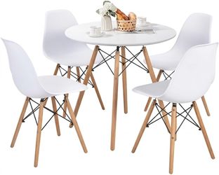 Modern Mid-Century 32" Round Table Set with 4 Chairs – $350 📦 Florida