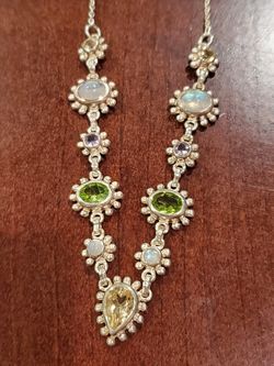 Sterling silver with rhinestones necklace