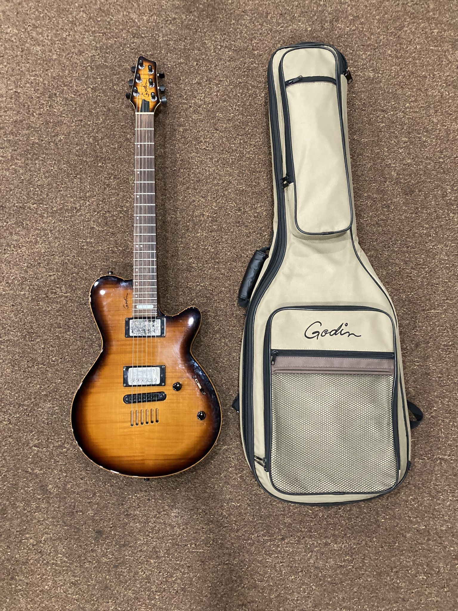Godin LG Signature AA Flamed Maple Top Electric Guitar with Case