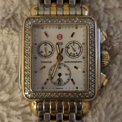 Michele Deco Diamond Chronograph Watch