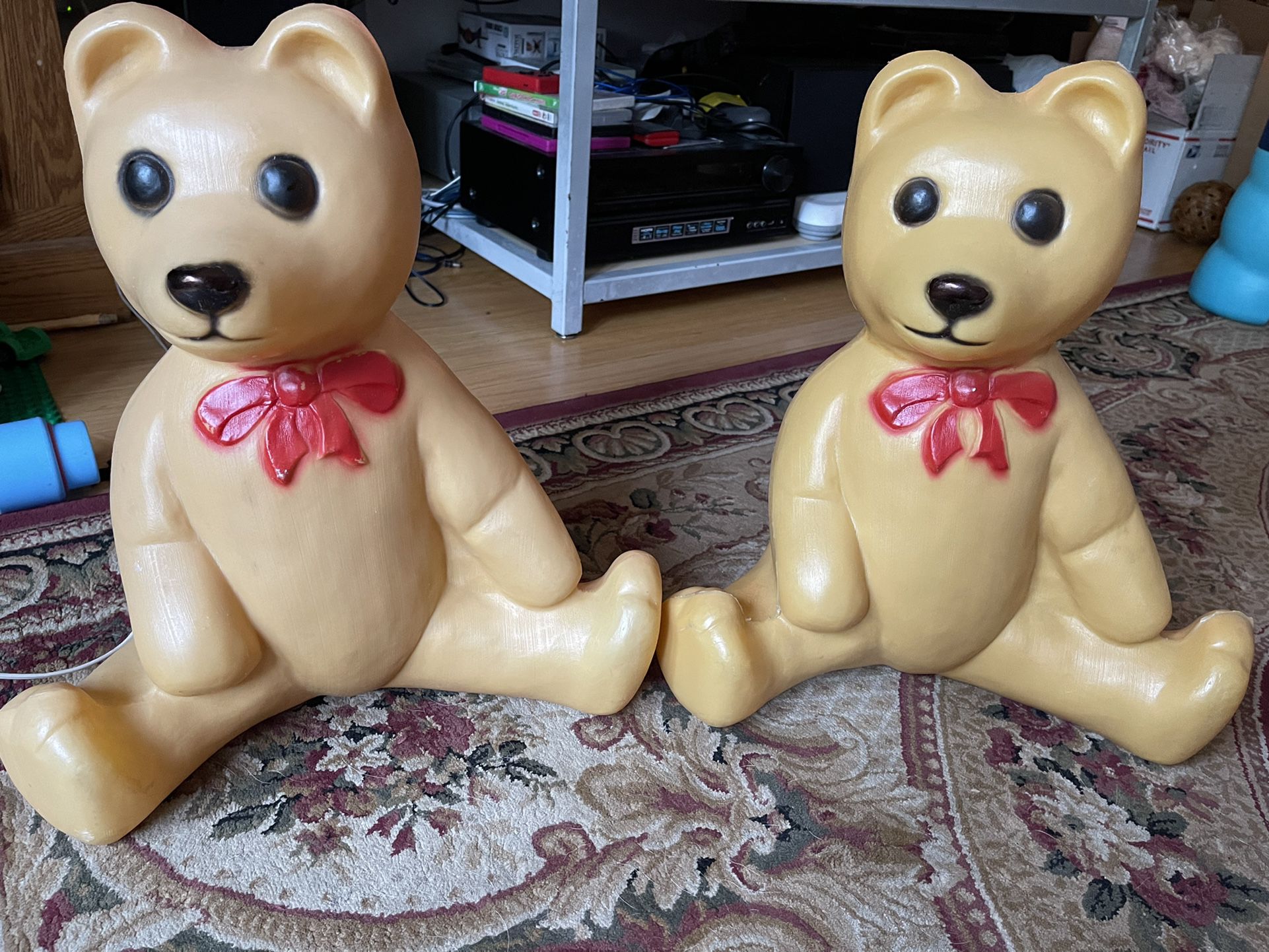 Union Teddy Bear Blow Mold, Vintage Christmas Display or Yard Decor, Sitting Teddy Bear 🧸 $45 Each 