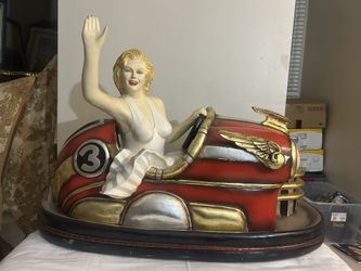 LARGE Working Lighted Retro Marilyn Monroe in Classic Car 3D Wall Sculpture