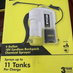 Ryobi One 18volt,4 Gallon, 18v,cordless Backpack, Chemical Sprayer 