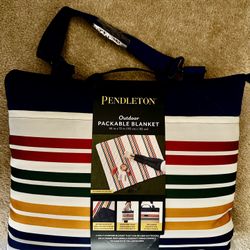 New PENDLETON Outdoor Packable Blanket 60"x72" Pine Island Multi Reversible