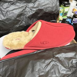 UGG SCUFF SAMBA RED SUEDE WOOL SHEEPSKIN SLIDE SLIP-ON SLIPPERS SIZE US 14MEN