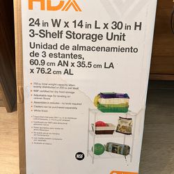 3 Shelf Storage Unit HDX 24in W  X  14in L X 30in  H
