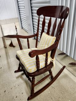 Wooden Rocking Chair with Cushion