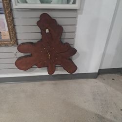 Vintage Handmade Live Edge Burl Wood Slab Wall Clock 20" x 18" in GREAT CONDITIO