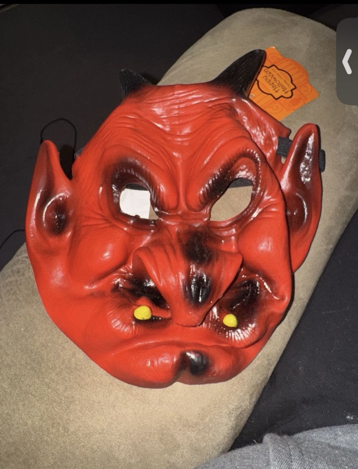 Vintage Adult Latex Rubber Scary Devil Demon Halloween Mask