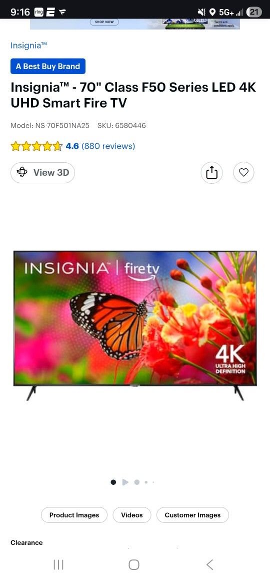 70 Inch Insignia TV