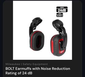 BOLT Earmuffs with Noise Reduction Rating of 24 dB