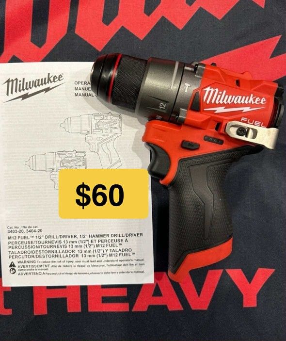 Milwaukee New Hammer Drill 12M Fuel Brushless 2 Speeds - Nuevo