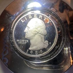1989-S DCAM AU + Washington Quarter 