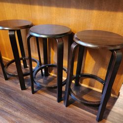 Wood barstools.