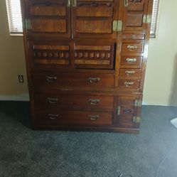 Antique Mid Century Japanese Cabinet 