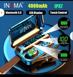 INSMA F9-10 3led 4000mAh Power Bank bluetooth 5.0 TWS Earphones Led Digital Display Wireless Stereo Sport Waterproof Earbuds