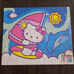 Vintage Hello Kitty Windsurfing 100-Piece Jigsaw Puzzle (2010 Sanrio)