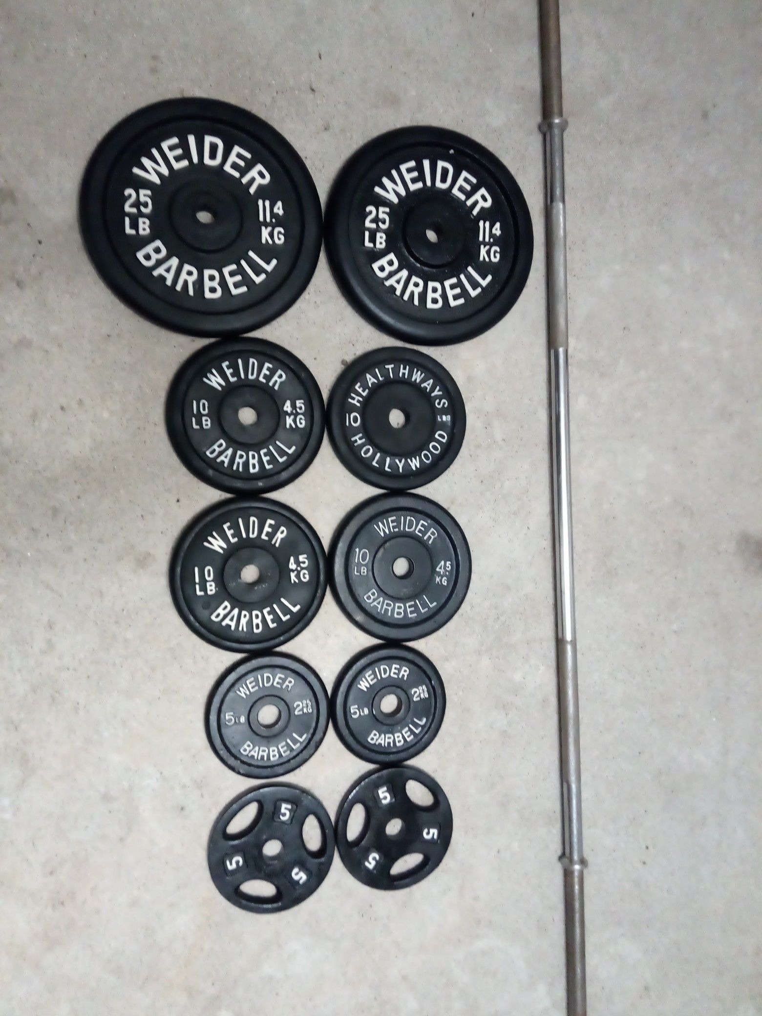 Standard 1" Barbell + 110lbs (workout;exercise)