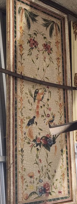 Painting parrots birds antique vintage