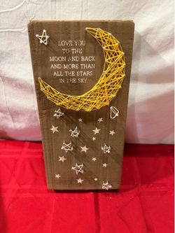 13” WOODEN LIGHT UP WALL DECOR LOVE YOU TO THE MOON & BACK AND ALL THE STARS…….