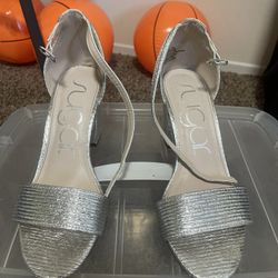 Sugar Brand Silver Block Heel 
