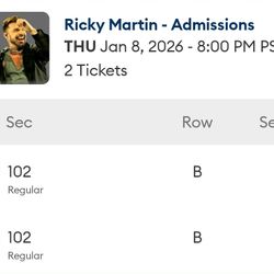 RICKY MARTIN CONCERT TICKETS 