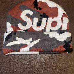 Supreme Big Logo Beanie (Red Camo)