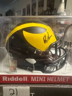 Brandon Graham Signed Michigan Wolverines Riddell Speed Mini Helmet Beckett