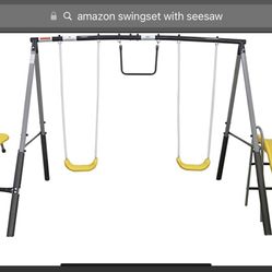 Kids Swing set With Seesaw 