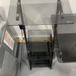 Glass desk With Shelf