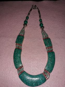 Beautiful Heavy Turquoise Sterling silver necklace