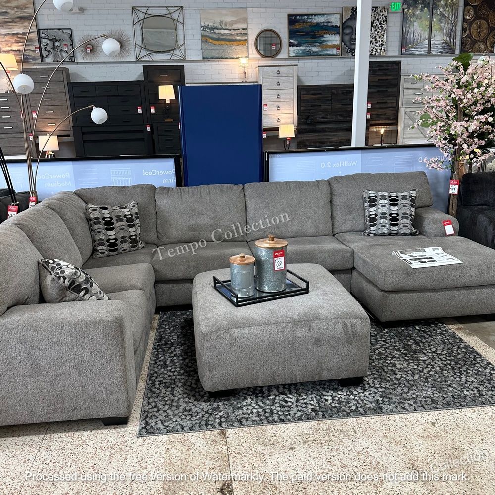 NEW SECTIONAL SOFA 2 COLOR Options, Platinium  and Smoke Color || SKU#ASH80702RAFTC