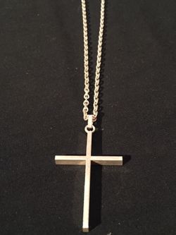 925 Sterling silver fancy cross necklace