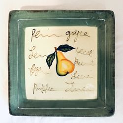 Style Eyes by Baum Bros - Pear Trivet Ceramic Porcelain Tile - 8x8”