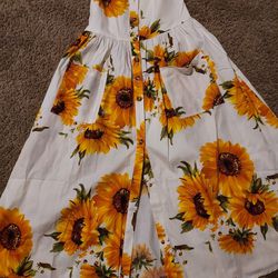 Girls Brand New Sunflower Dress Size 8