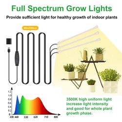 LED Grow Light for Plant Flower Veggies Suitable for All Stages of Growth 3 Head in 1 Pack Size 7"  New Condition