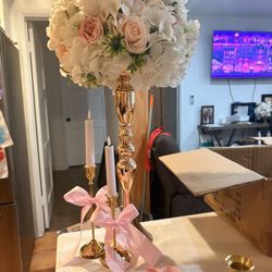 Pink And Gold Centerpiece 