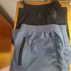 2 Brand New Men's Lightweight Shorts Size 3x Gray And Black Pair Both For $15