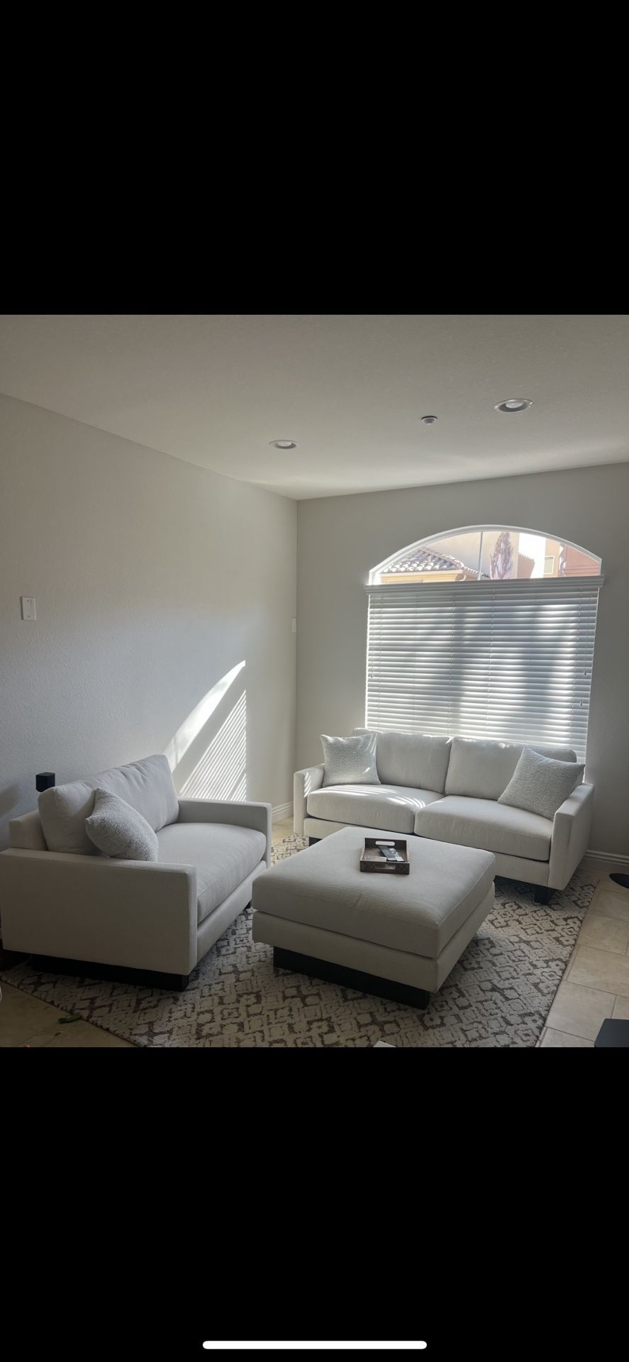 Living Spaces Nomad Collection Sofa, Club Chair, Ottoman