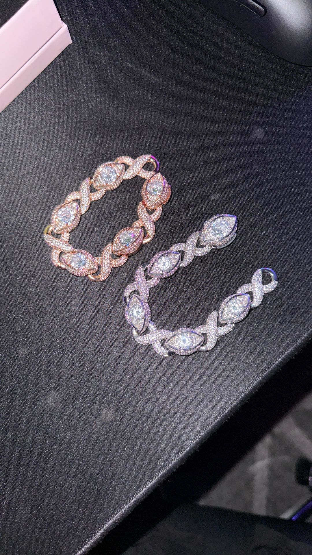 Diamond Evil Eye Bracelet Set